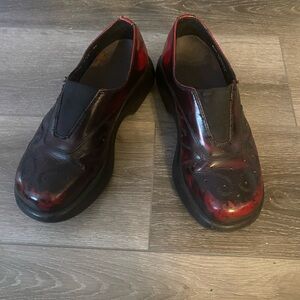 Vintage Womens Dansko Golden Gate Retro Y2K Red Leather Clogs